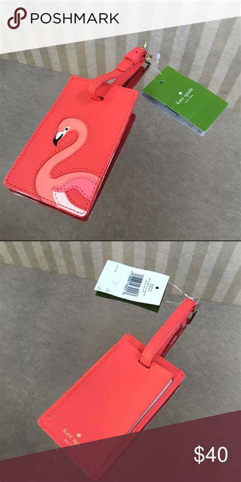 kate spade flamingo luggage tag.